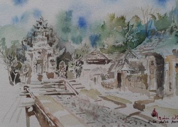 Desa Penglipuran dalam Cat Air | Menyambut Turis, Menjaga Tradisi, Menjaga Keindahan