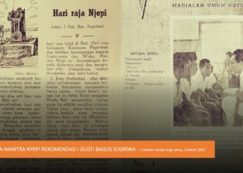 MANTRA-MANTRA NYEPI REKOMENDASI I GUSTI BAGUS SUGRIWA