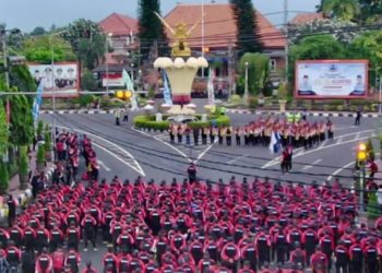 Dari Tugu Singa, 484 Atlet Porprov Buleleng Berangkat ke Medan Tanding