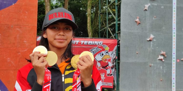 Kecilnya Suka Panjat Pohon, Kadek Adi Asih Kini Gondol 4 Emas Panjat Tebing Porprov Bali