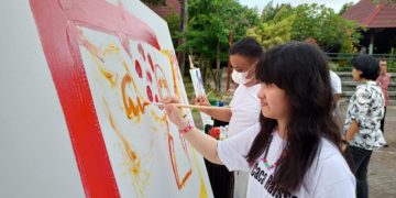 Caca Raissa Melukis Bersama Duo Jegeg dan Anak Beranugerah Khusus di Bumi Linggah Villas