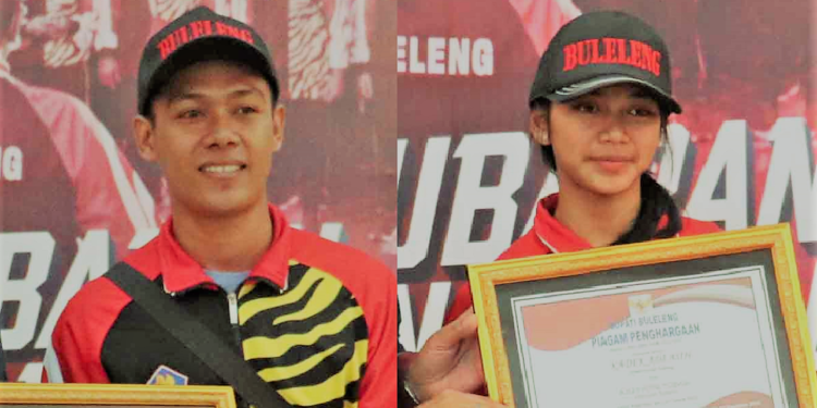 Komang Sugita dan Kadek Adi Asih Atlet Terbaik Putra dan Putri Buleleng