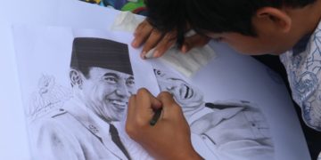 Ketika Pelajar SMP Menggambar Wajah Bung Karno