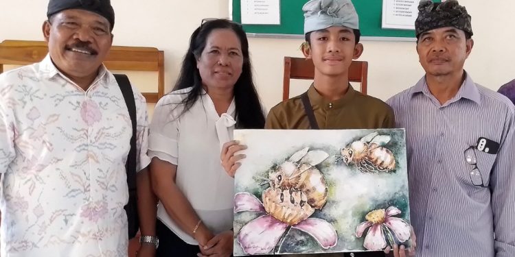 Putu Bagus Sastra, Pelukis Cilik Itu Meraih Medali Emas Porsenijar Bali 2023