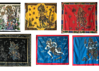 Seniman Padangtegal Ngayah Melukis Kober Dewata Nawa Sanga di Pura Penataran Keloncing, Padangtegal, Ubud