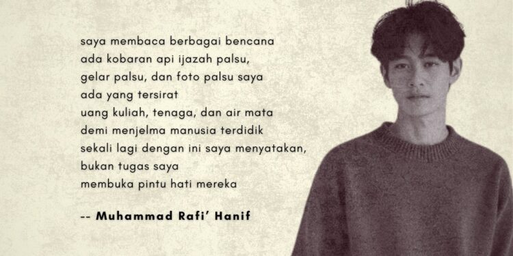 Puisi-puisi Muhammad Rafi’ Hanif | Kenang-Kenangan Seorang Mahasiswa