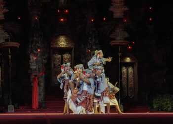 Dolanan Kidal Kidul yang Jenaka dari Gong Kebyar Anak-anak Sanggar Seni Sudha Wirad, Kabupaten Badung, di Pesta Kesenian Bali 2025