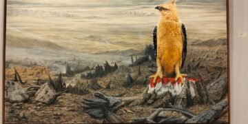 Indonesia Kumpulan Pohon Tumbang  — Lukisan “Sisa-sisa Pembangunan” dan “Awas Sigap” Karya Polenk Rediasa di Singaraja Literary Festival 2025