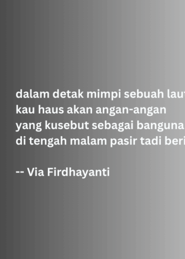 Puisi-puisi Via Firdhayanti | Senja-Ta