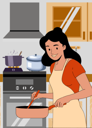 Ibu Memasak di Kota